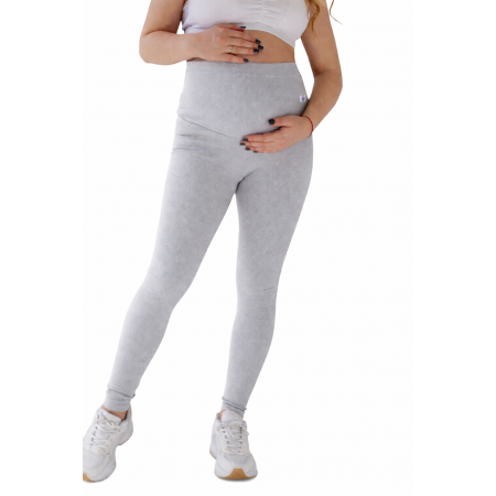 Лосины для беременных в рубчик хлопчатобумажные с регулирующей резинкой на живот, леггинсы maternity rib leggings, Украина Серые